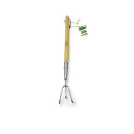 Greenman Long Ash Handled (25") Cultivator Lawn Tiller Stainless Steel