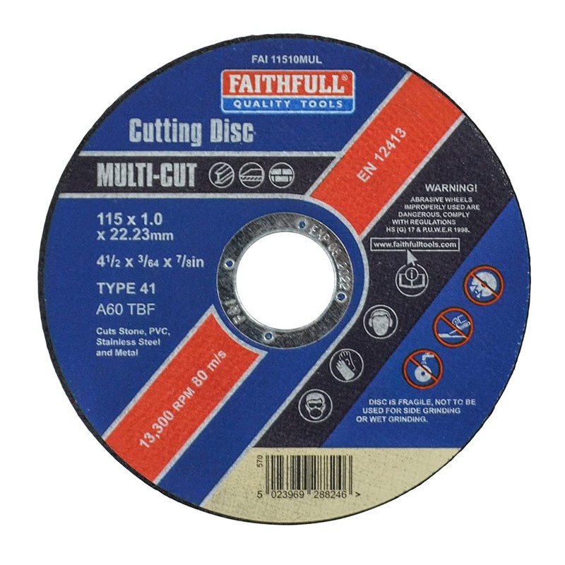 Faithfull FAI11510MUL Extra Thin (1 mm) Fast Cut Cutting Discs