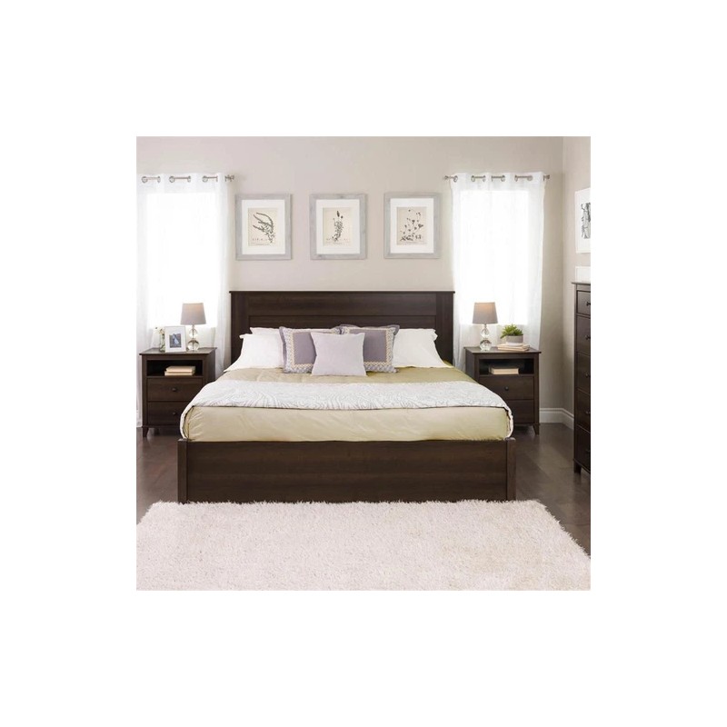 Prepac King Flat Panel Headboard in Espresso