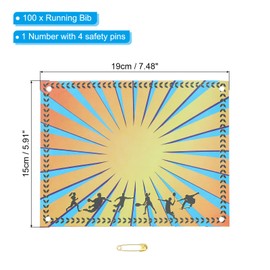 PATIKIL Tearproof Running Bib Numbers 7x6 Inch, 100 Pcs Wheat Ears Waterproof Race Competitor Numbers with Safety Pin for Marathon Sports Game Competition Runner