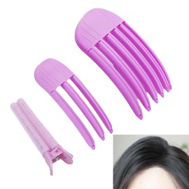 Pack of 3 Volume Hair Clips for Fluffy Bangs, Upgrade Hair Root Lifting Combs Set, 3 and 6 Teeth Female Forehead Pony Cli + Volume Hair Clip, Pony Curler for Fluffy Looks Men and Women