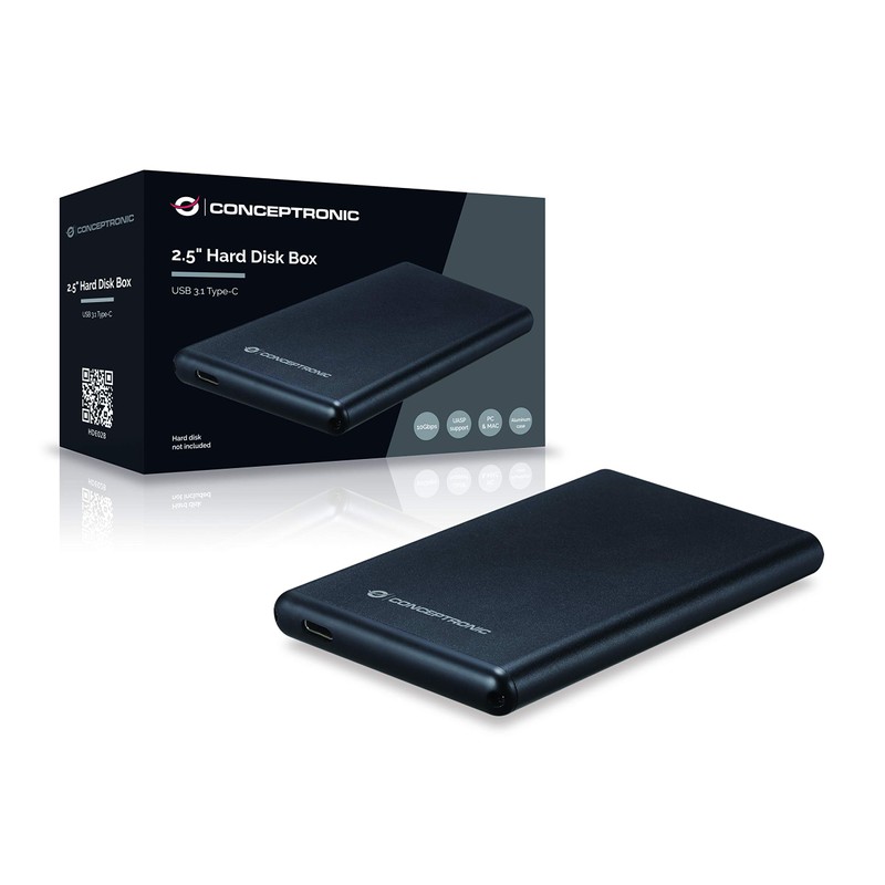 Conceptronic Hard Drive Enclosure 2.5" USB 3.1 Type-C
