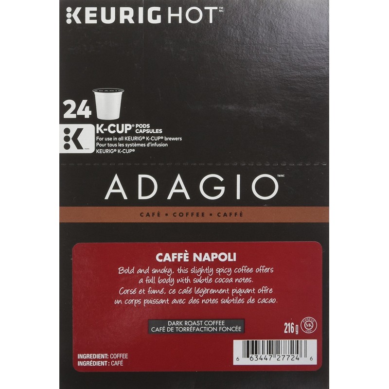 Adagio Caffe Napoli - Dark Roast Coffee K-Cup Portion for