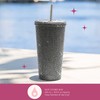 Paris Hilton Diamond Bling Water Tumbler with Lid and Straw,