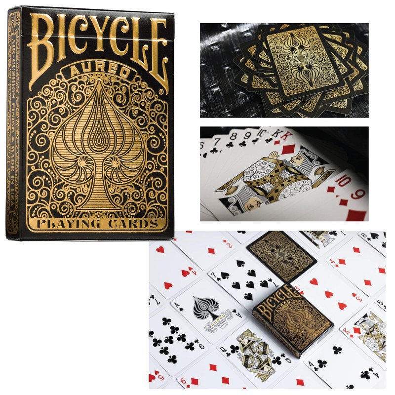 Bicycle Playing Cards 2 Deck Aureo Collector’s Bundle, Green Gold