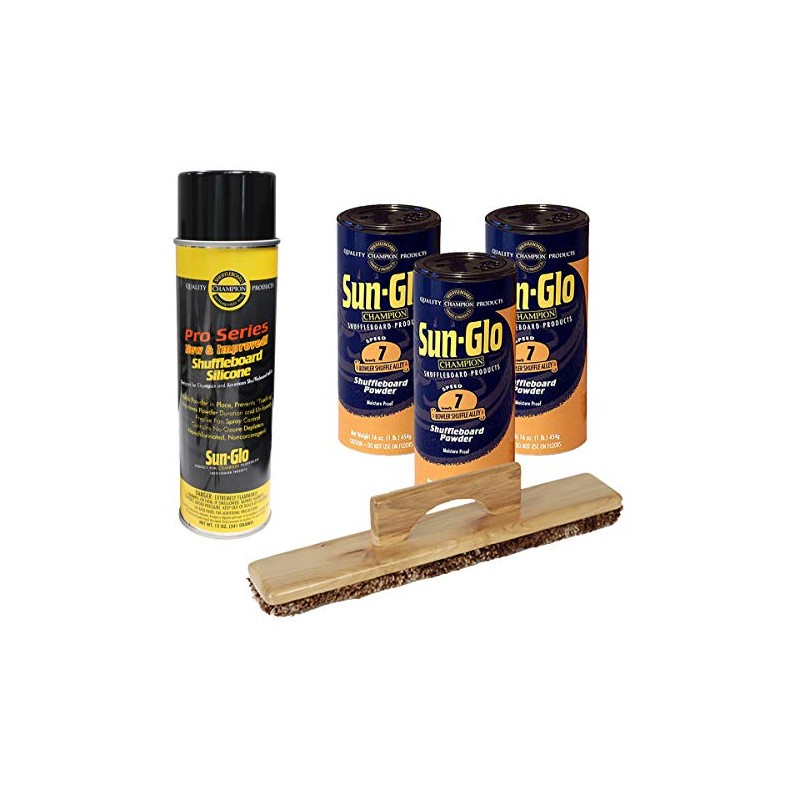 Sun-Glo 3 Cans #7 Shuffle Alley Wax, Sweep, Silicone Spray