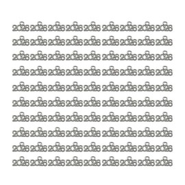 WiYould 2026 Charms Jewelry Making Kit Mini Alloy 2026 Letter Beads for New Years Eve Gift Jewelry Making Graduation Tassel DIY, 100pcs (Silver)