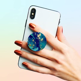 6 Pack Cell Phone Stand，Collapsible Cellphone Finger Grip Holder for Phones - Black Blue Green Purple Rose Gold Marble