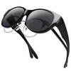 URUMQI Polarized Sunglasses Fit Over Glasses for Women Round Cat