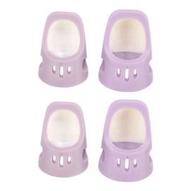 4 Pcs Silicone Thimble Purple Soft Elastic Finger Protector Finger Tips Guard for Cross Stitch Sewing Embroidery