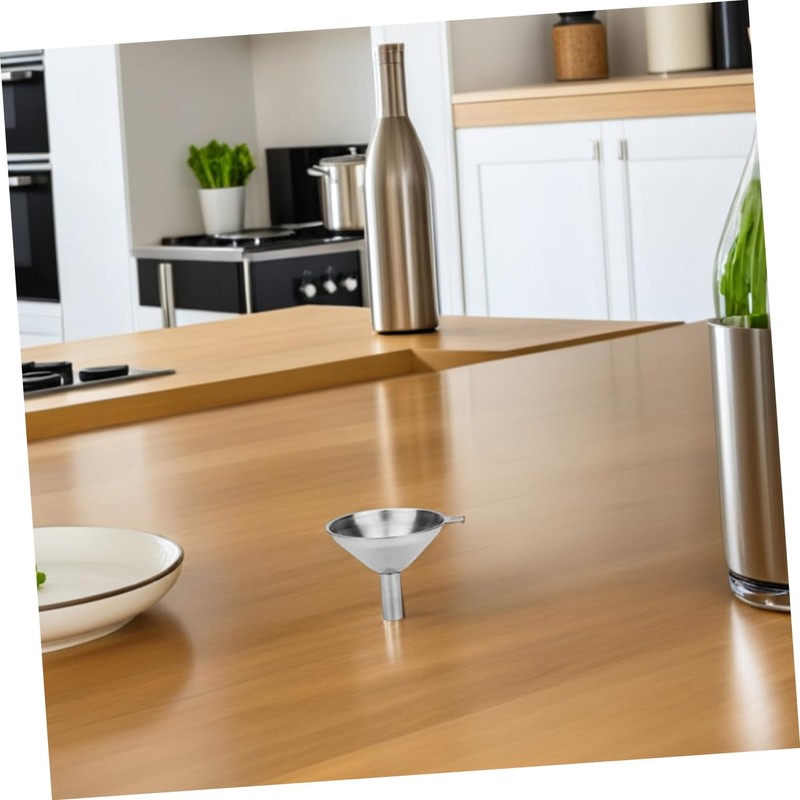 iplusmile 1 Set Stainless Steel Mini Funnel Versatile Metal Funnels