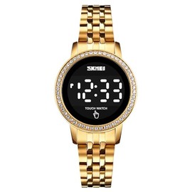 GOSASA Top marca electrónica reloj mujer relojes led pantalla táctil mujeres relojes digitales impermeable reloj de pulsera, Oro
