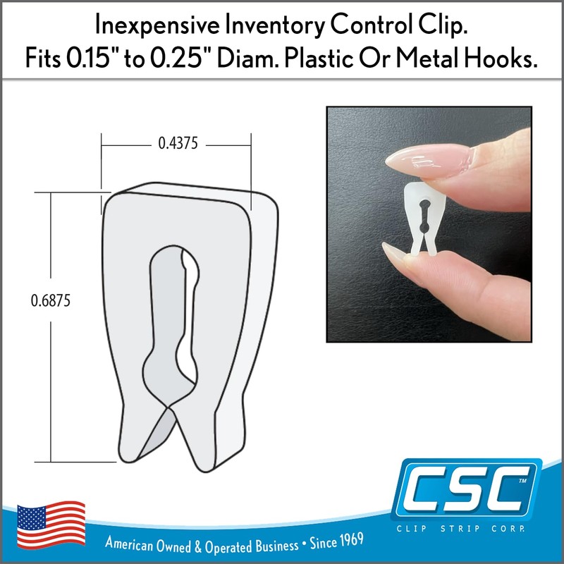 100 Pack Inventory Control Clips, Peg Hook Product Stoppers, Fits