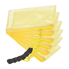 YOKIVE 6 Pack Mesh Zipper Bags, B8 Mesh File Pockets | Plastic Document Pouch, Great for Office Appliances Travel Storage(Yellow)