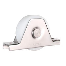 ATTAS PA6 Polyamide Castors 90 mm - Heavy Duty Castors for Pool Decks & Trolleys with V2A Stainless Steel Inner Support Plate, Heavy Duty Castors and Transport Castors, Weatherproof, Trolley