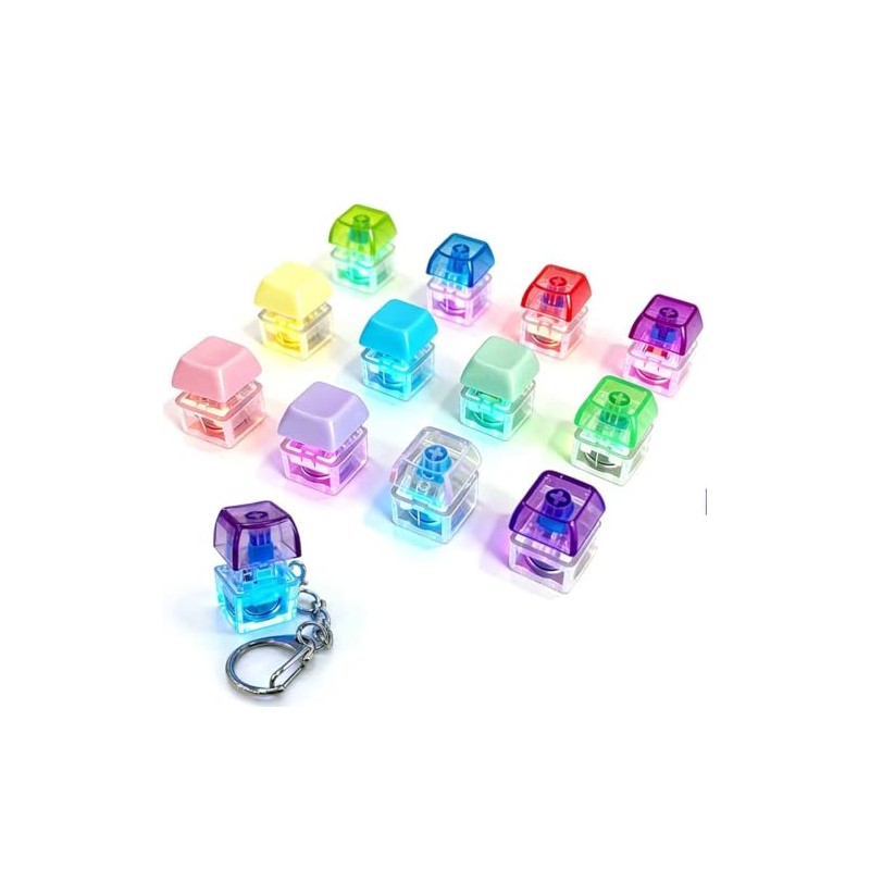 12 Pack Keyboard Fidget Keychain,Keyboard Button Finger Clicker for Anxiety