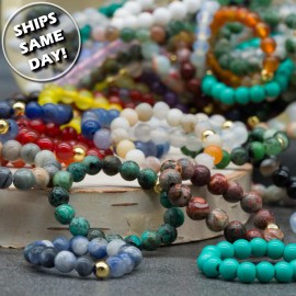 Coffman Collection Cute Minimalistic Beaded Crystal Gemstone Ring Confetti Scoop Jewelry Trinket