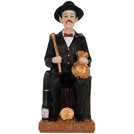 Cannan San Simón 10"" El Santo Popular De Guatemala Resin Figure Saint Simon, Black
