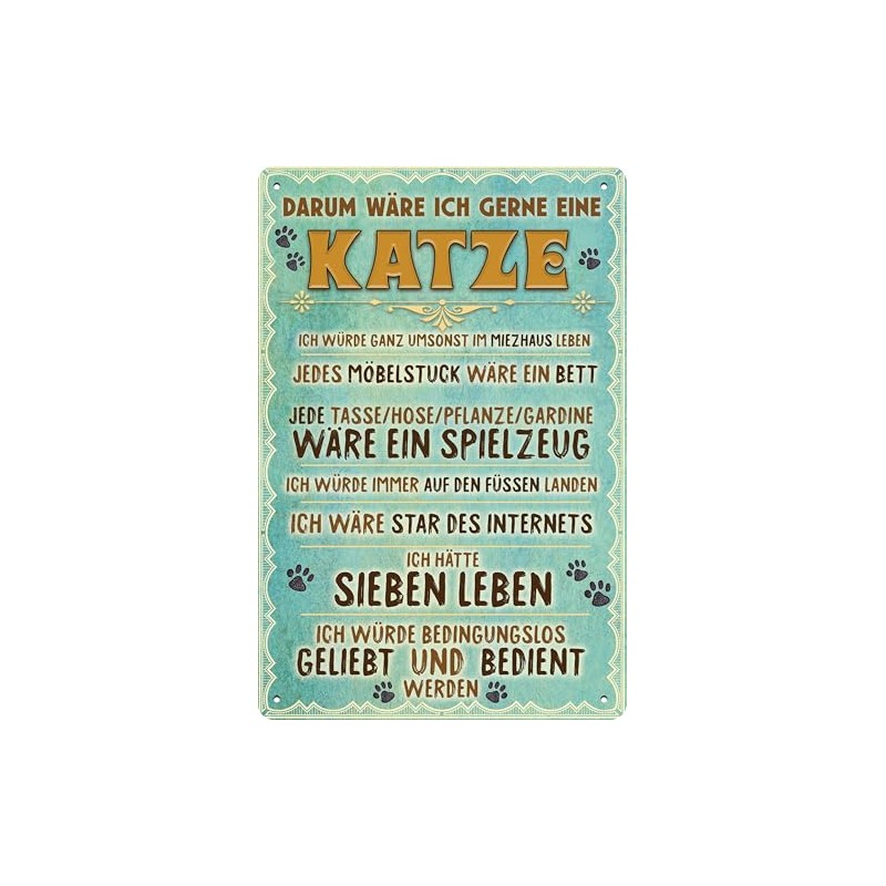 Weatherproof Cat Sign, Funny Saying, Cat Decorative Tin Sign, Weatherproof