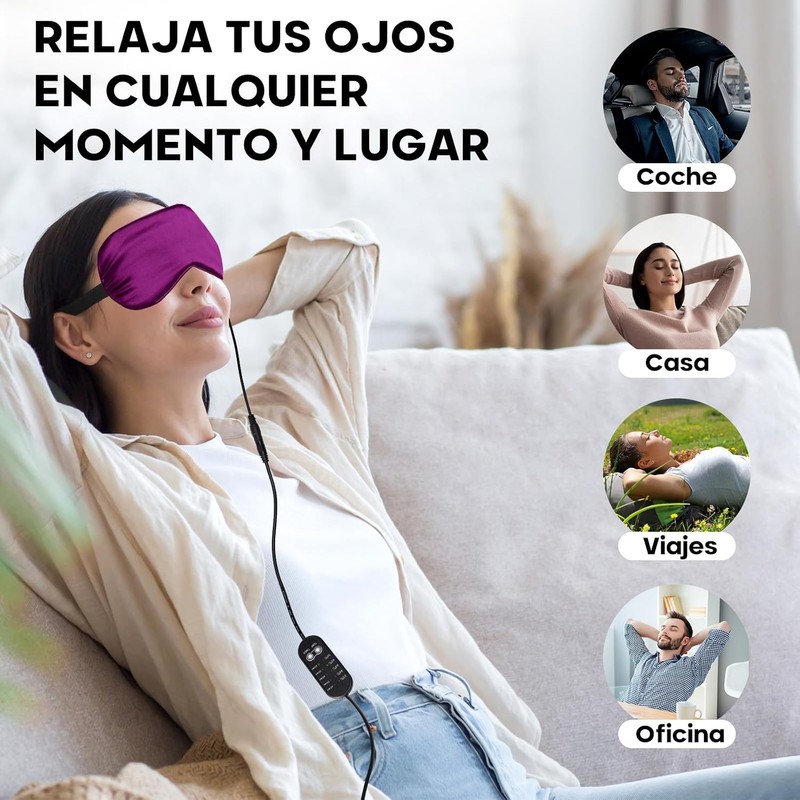 Antifaz Termico para Ojos USB con 5 Niveles de Temperatura,