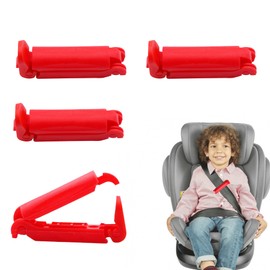 MEKEET 4PCS Seatbelt Clips for Kids Red Car Seat Belt Clip Antiskid Seat Belt Clip for Kids Providing A Reliable Solution for Keeping Your Little Ones Secure for Adult and Kids to Relax Shoulder Neck