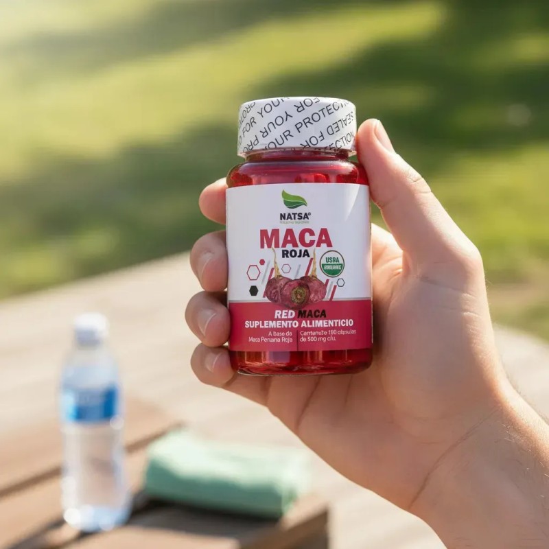 Maca Roja Peruana Red 100 Cápsulas Fertilidad Energía Antioxidante Antidepresivo
