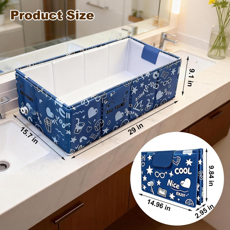 Foldable Dog Bathtub for Small to Medium Dogs & Cats