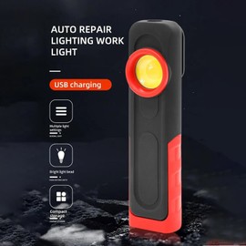 Rechargeable LED Work Light with Magnetic Base and 360° Rotation Hook, Portable Super Bright Flashlight COB LED Work Light for Outdoor Camping, Car Repairing, Emergency