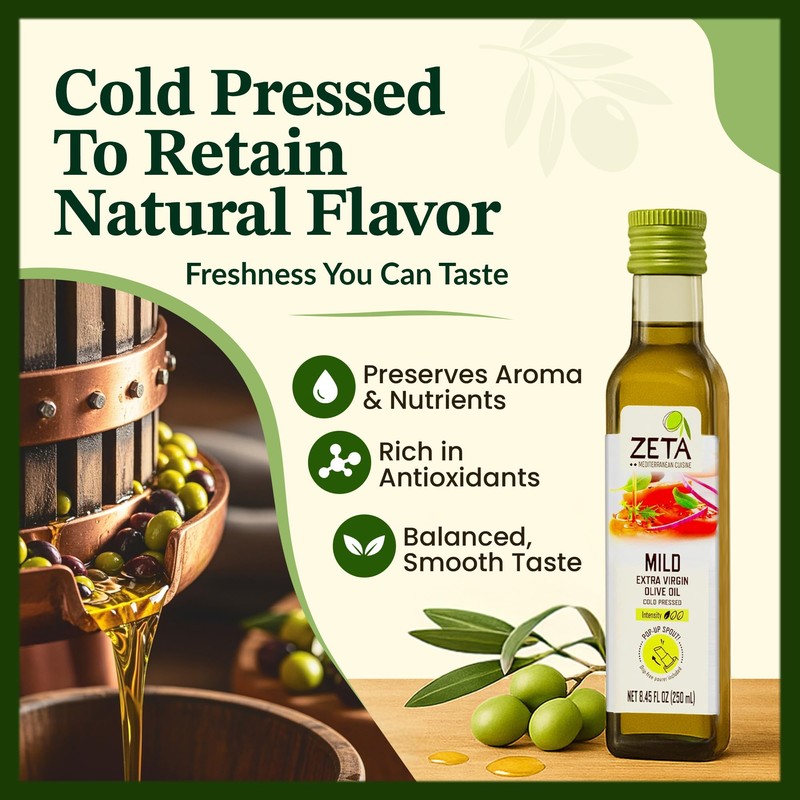 Zeta Extra Virgin Olive Oil, 8.5 fl oz (3 Pack)