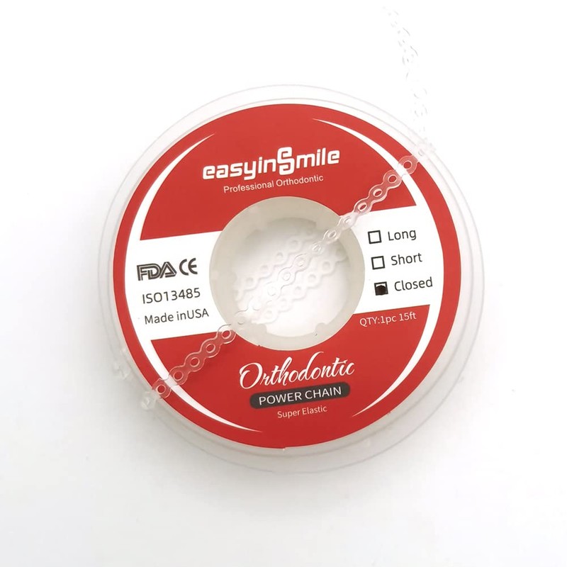 SNAWOP Dental Orthodontic Power Chain Multicolor Spool Elastic Rubber Bands