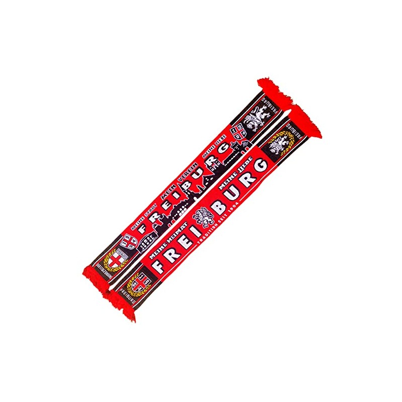 Freiburg Scarf (Skyline, Meine Heimat, Meine Liebe), Red, White, Black,