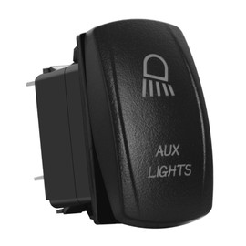BACAUTOPARTS Blue Led Aux Light Rocker Switch with Jumper Wires 5Pin ON Off SPST Toggle Switch for Automotive 4x4 Caravan UTV Can-Am Commander ATV 12V/20A 24V/10A