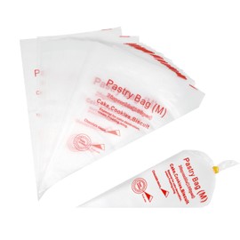 yueton 100pcs Disposable Plastic Cream Pastry Bags Piping Bags Icing Bags Decorating Tools Baking Supplies for Cakes, Cupcakes, Cookies Decoration -Thickened,20x30cm/7.9x11.8inch