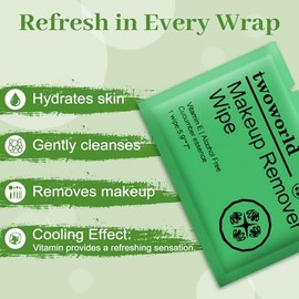 Toallitas desmaquillantes envueltas individualmente a granel, toallitas de maquillaje de viaje suaves para limpieza facial, rímel, lápiz labial, viaje