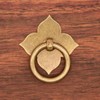 LXZ 6 PCs Vintage Antique Brass Ring Pulls with Four-Leaf