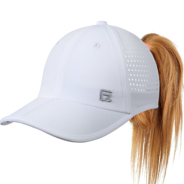 [GADIEMKENSD] Women's Sports Cap with Large Ponytail Hole Performance Ponytail