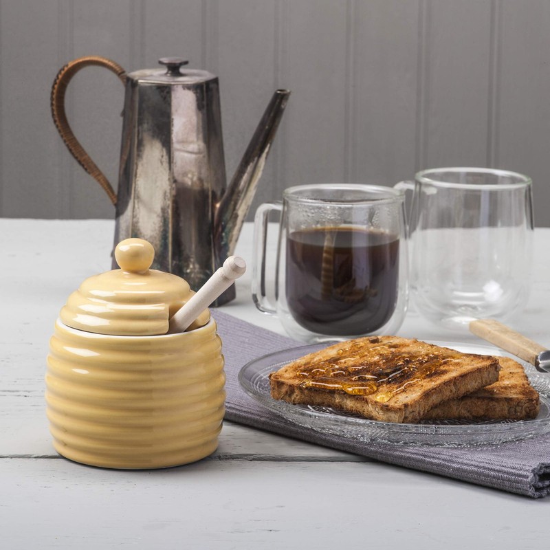 Honey Pot With Wooden Dipper