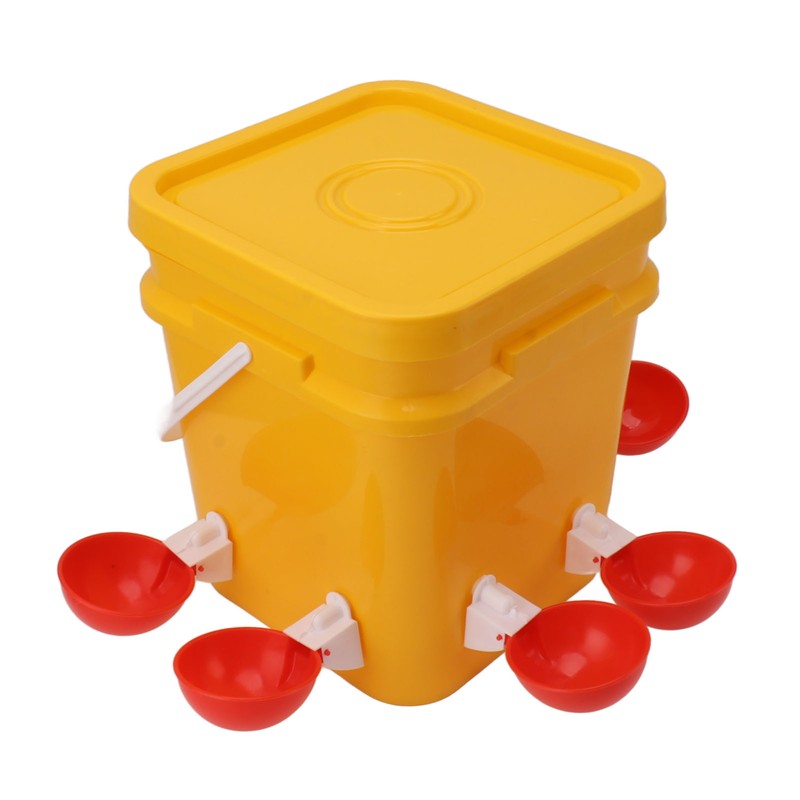Automatic Chicken Waterer Cup with 12L Handheld Barrel Poultry Drinking