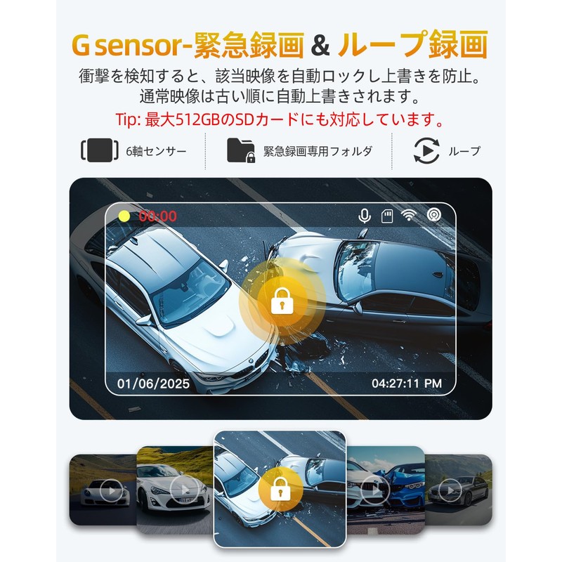 GKU 3 Camera, 4K Dash Camera, 5.8 GHz High Speed