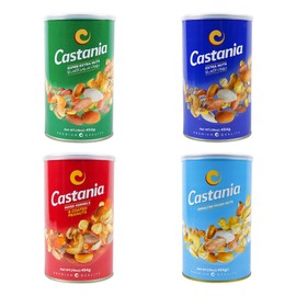 Castania Nuts Variety Pack, Premium Quality Nuts, Healthy Snacks with Gourmet Savory Flavor, Fresh & Tasty, 16oz (Pack of 4)