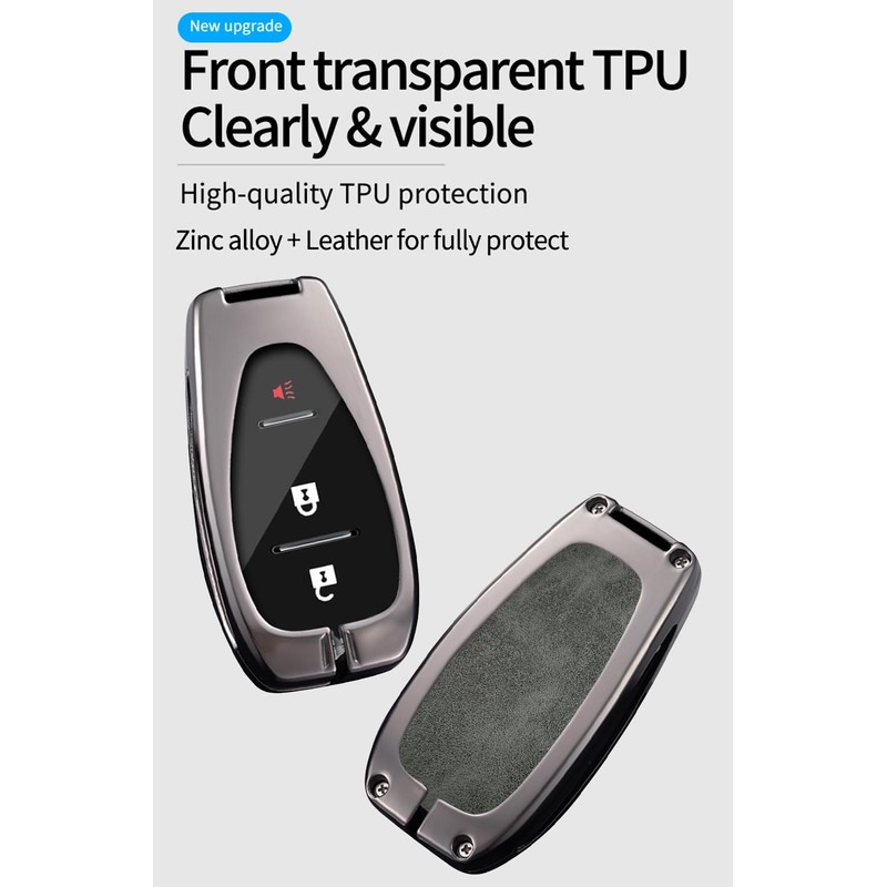 TECART Fit for Chevy Key Fob Cover Zinc alloy Key
