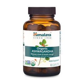 Himalaya Organic Ashwagandha Root, 2 Month Supply - Herbal Adrenal Support Supplements for Stress Relief and Energy Support - USDA Organic, Non-GMO, Vegan, Gluten Free, 670 mg, 60 Caplets
