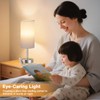 Aooshine Bedside Lamps, Dimmable Table Lamps with White Fabric Shade,