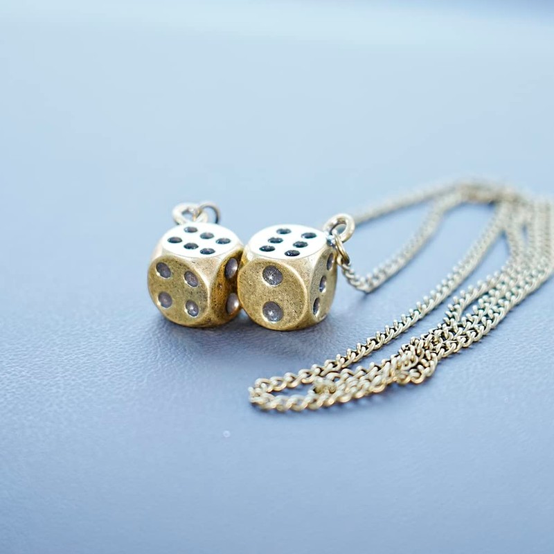 AMIORO Creative Hanging Dice with Dots Car Metal Pendant Rear