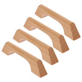 VILLCASE Wood Cabinet Pulls, Drawer Knobs Pulls Handles, Kitchen Cabinets Furniture Dresser Wardrobe Cupboard Drawer Pulls, Sliding Door Handle with Screws, 4pcs