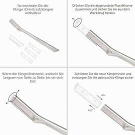 TWEEZERMAN Replacement Blades for Facial Hair Razor (Pack of 4) - Stainless Steel
