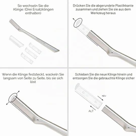 TWEEZERMAN Replacement Blades for Facial Hair Razor (Pack of 4) - Stainless Steel