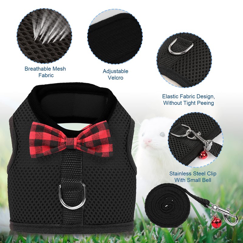 Rypet Small Animal Harness and Leash - Soft Mesh Pet