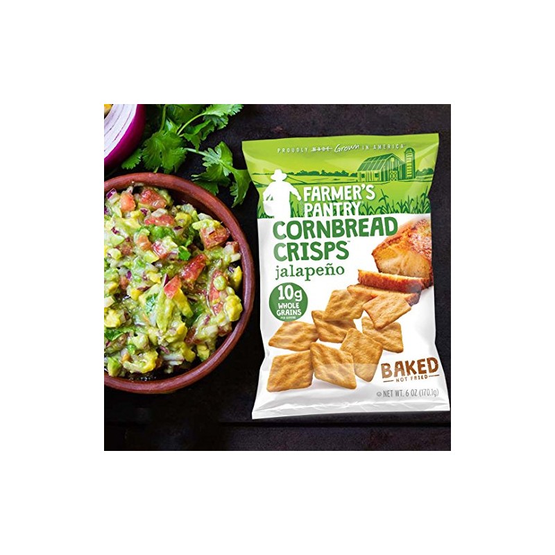 Farmer's Pantry Jalapeno Cornbread Crisps, Original, 6 Ounce (Pack of