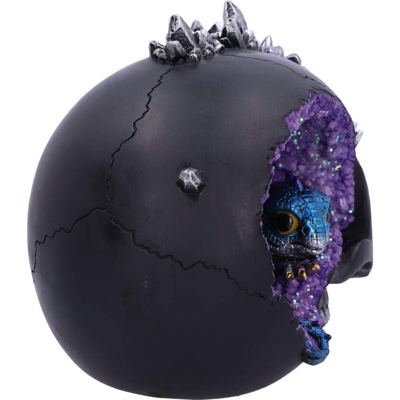 Nemesis Now Cave Small Dragon Hiding Within a Crystal Skull,
